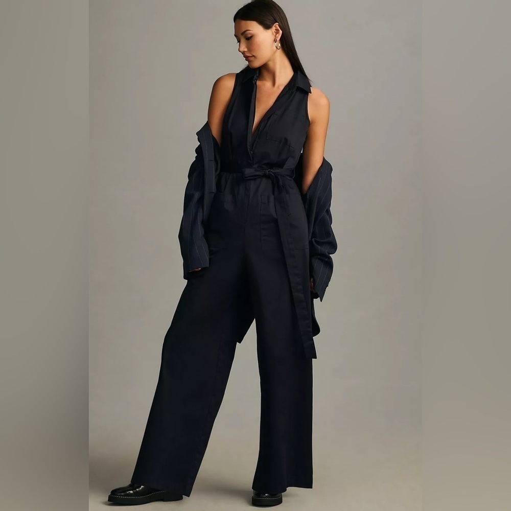 NEW Anthropologie TwentySixHundred Zip-Front Belted Jumpsuit